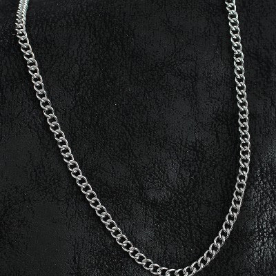 316L Çelik Klasik Oval Zincir Model Gümüş Renk Erkek Kolye