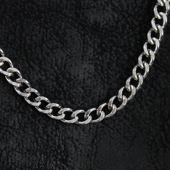 316L Çelik Klasik Zincir Model Gümüş Renk Erkek Kolye