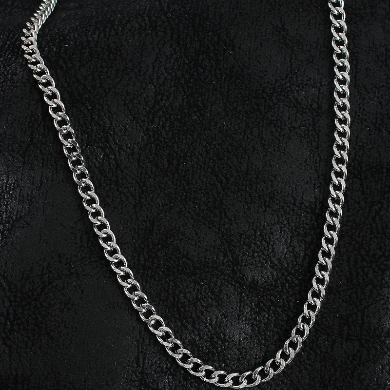 316L Çelik Klasik Zincir Model Gümüş Renk Erkek Kolye