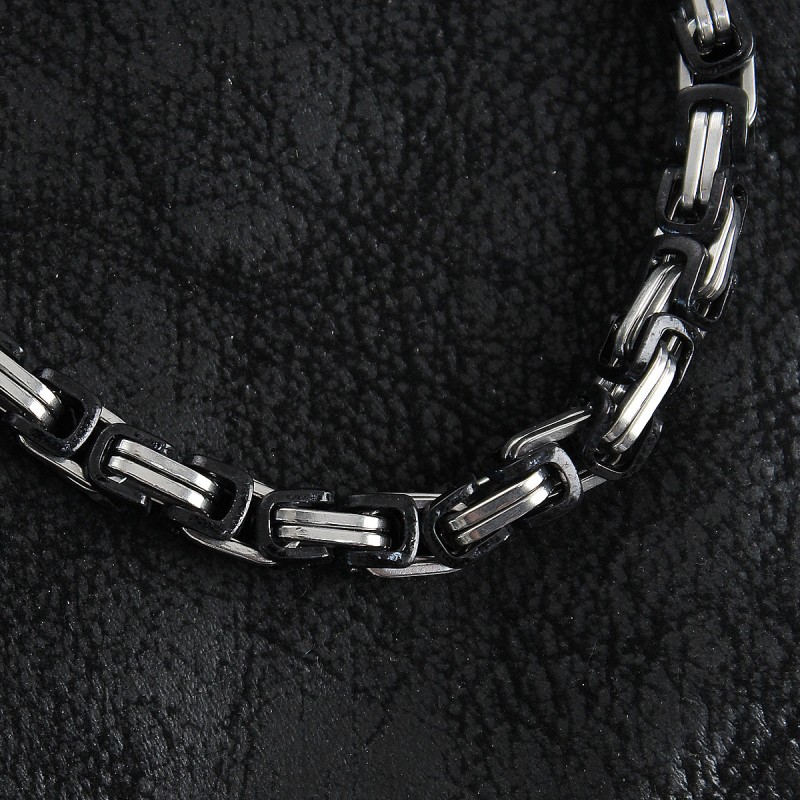 316L Çelik Kral Zincir Model Gümüş Renk Erkek Kolye