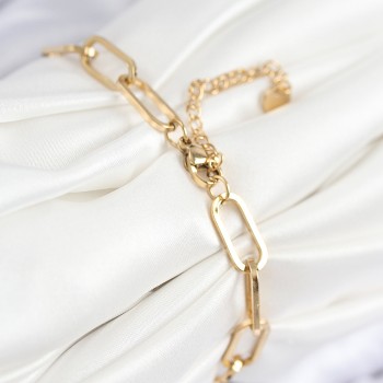 316L Çelik Nazar Boncuğu Ve Zirkon Taşlı Kalp Model Gold Renk Kadın Bileklik