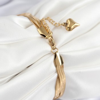 316L Çelik Örgü İtalyan Zincir Model Gold Renk Kadın Bileklik