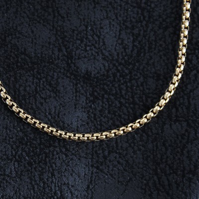 316L Çelik Örme Zincir Model Gold Renk Erkek Kolye