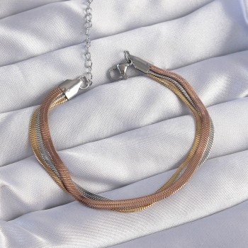 316L Çelik Renkli İtalyan Zincir Model Çoklu Bileklik