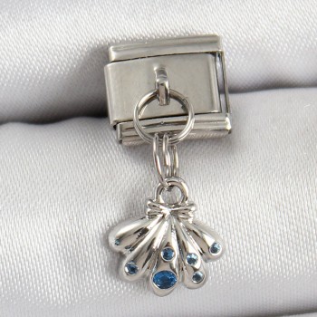 316L Çelik Sallantılı Fiyonklu Buket Model Gümüş Renk Nomination Charm