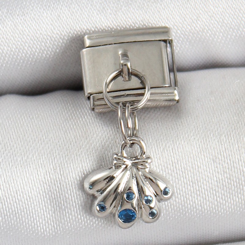 316L Çelik Sallantılı Fiyonklu Buket Model Gümüş Renk Nomination Charm