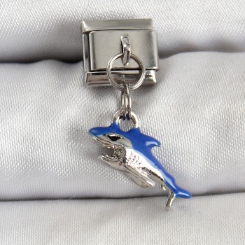 316L Çelik Sallantılı Köpekbalığı Model Gümüş Renk Nomination Charm