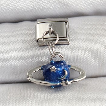 316L Çelik Sallantılı Satürn Model Gümüş Renk Nomination Charm