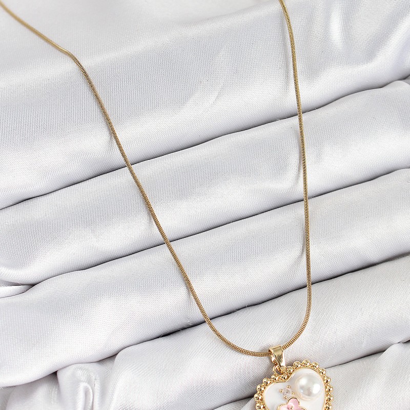 316L Çelik Sanatsal Portre Model Gold Renk Kadın Kolye