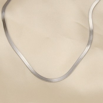 316L Çelik Silver Renk 45 cm İtalyan Zincir Model Kadın Kolye