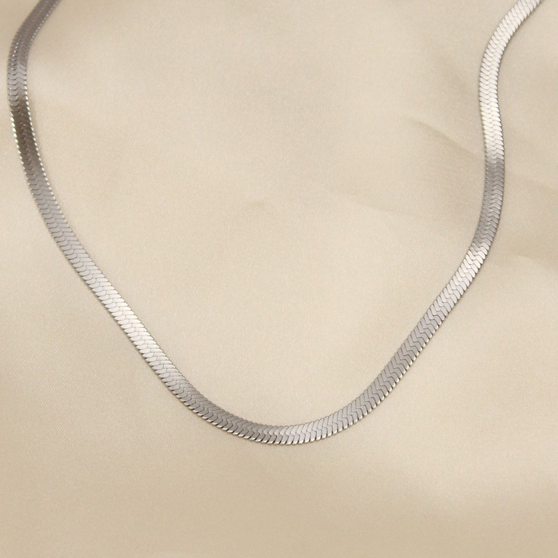 316L Çelik Silver Renk 45 cm İtalyan Zincir Model Kadın Kolye