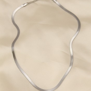 316L Çelik Silver Renk 45 cm İtalyan Zincir Model Kadın Kolye