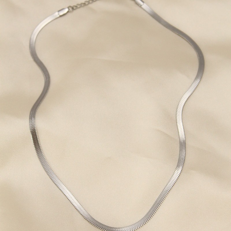 316L Çelik Silver Renk 45 cm İtalyan Zincir Model Kadın Kolye