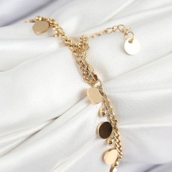 316L Çelik Sıralı Pul Model Gold Renk Kadın Bileklik