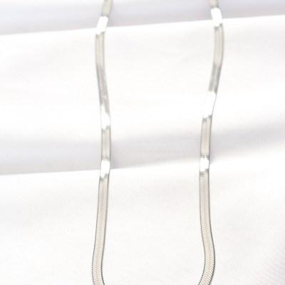 316L Çelik T Harfli Silver Renk İtalyan Zincirli Kolye