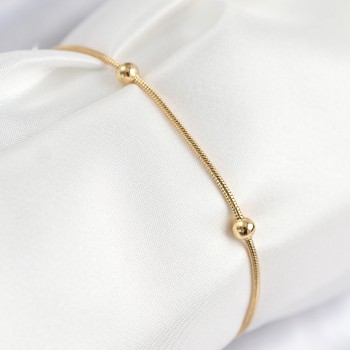 316L Çelik Topcuk Model Gold Renk Kadın Bileklik