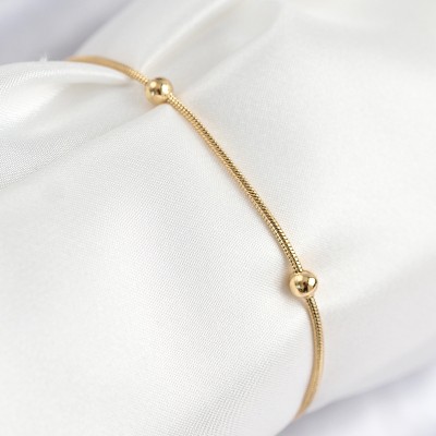 316L Çelik Topcuk Model Gold Renk Kadın Bileklik