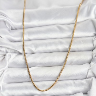 316L Çelik Zincir Gold Renk 60 cm Yılan Zincir Kadın Kolye