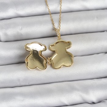 316L Çelik Zincir Gold Renk Ayıcık Model Açılabilir Kadın Kolye