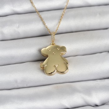 316L Çelik Zincir Gold Renk Ayıcık Model Açılabilir Kadın Kolye