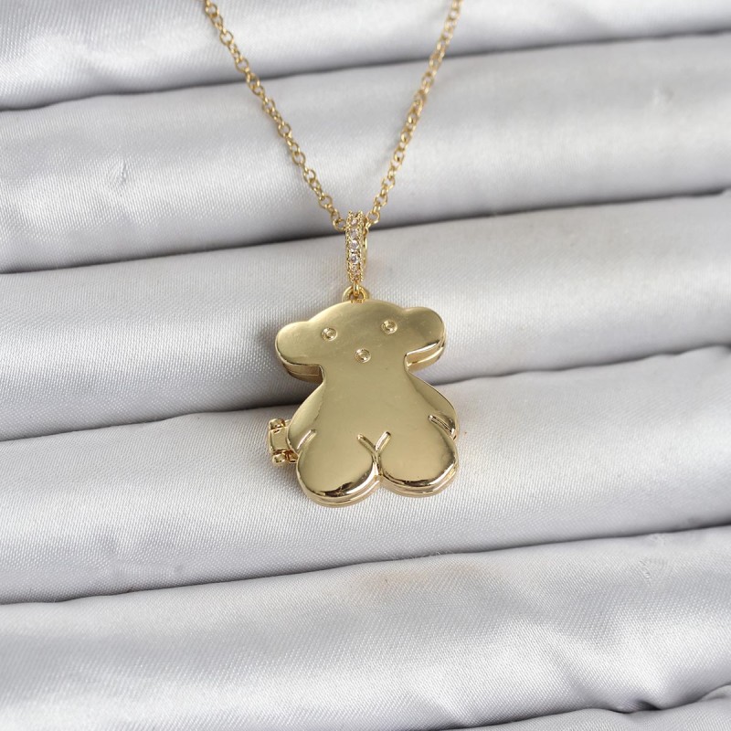 316L Çelik Zincir Gold Renk Ayıcık Model Açılabilir Kadın Kolye