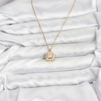 316L Çelik Zincir Gold Renk Baget Model Kadın Kolye