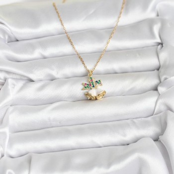 316L Çelik Zincir Gold Renk Chirtsmas Bell Model Yılbaşı Temalı Kadın Kolye