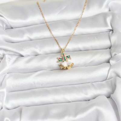 316L Çelik Zincir Gold Renk Chirtsmas Bell Model Yılbaşı Temalı Kadın Kolye