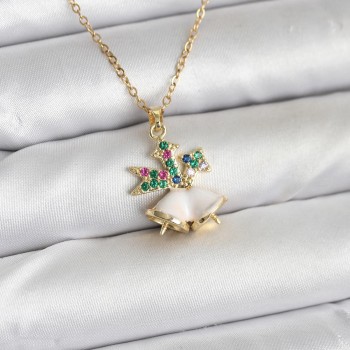 316L Çelik Zincir Gold Renk Chirtsmas Bell Model Yılbaşı Temalı Kadın Kolye