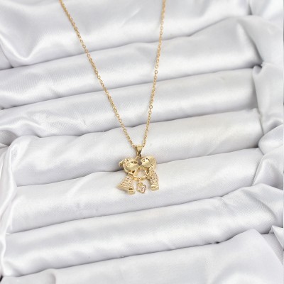 316L Çelik Zincir Gold Renk Erkek Kız Model Kadın Kolye