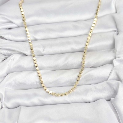 316L Çelik Zincir Gold Renk Ezme Zincir Model 65 cm Kadın Kolye