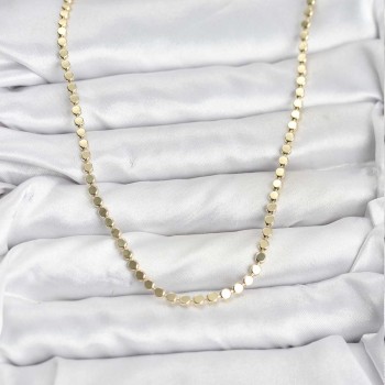 316L Çelik Zincir Gold Renk Ezme Zincir Model  45 cm Kadın Kolye