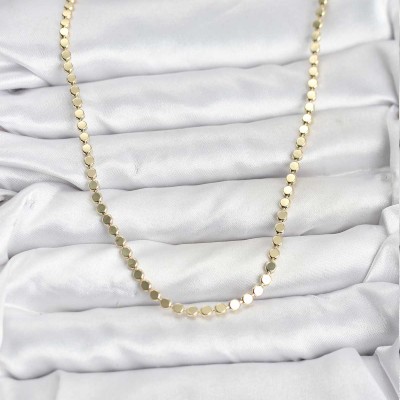 316L Çelik Zincir Gold Renk Ezme Zincir Model  45 cm Kadın Kolye