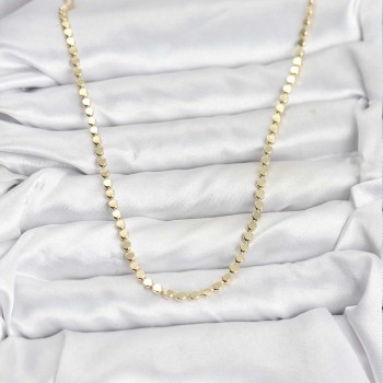 316L Çelik Zincir Gold Renk Ezme Zincir Model 65 cm Kadın Kolye