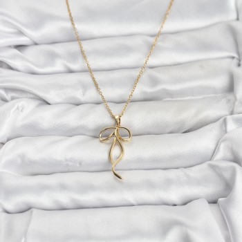 316L Çelik Zincir Gold Renk Fiyonk Model Kadın Kolye