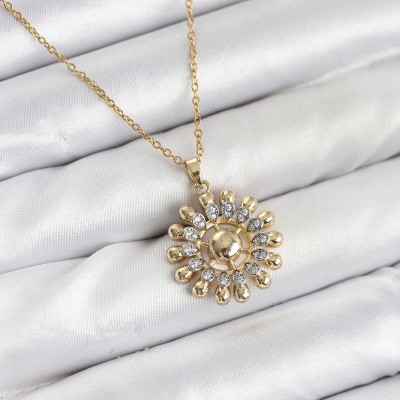 316L Çelik Zincir Gold Renk Güneş Model Kadın Kolye