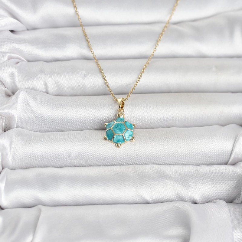 316L Çelik Zincir Gold Renk Kaplumbağa Model Kadın Kolye