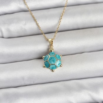 316L Çelik Zincir Gold Renk Kaplumbağa Model Kadın Kolye