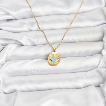 316L Çelik Zincir Gold Renk Kelebek Figür Kadın Kolye