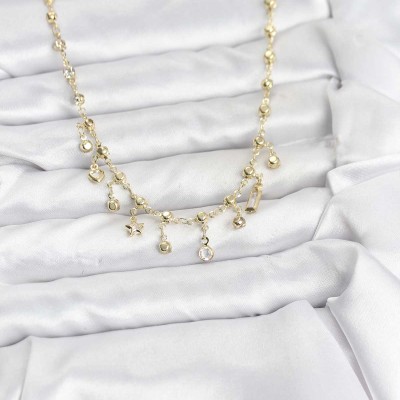 316L Çelik Zincir Gold Renk Kolye