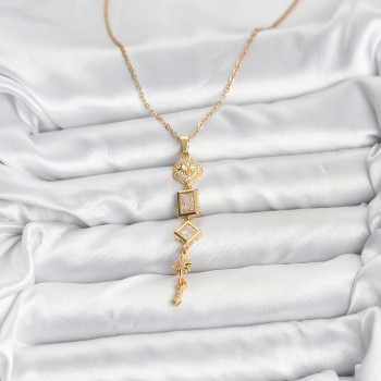 316L Çelik Zincir Gold Renk Kutup Yıldızı Enerji Model Kadın Y Kolye