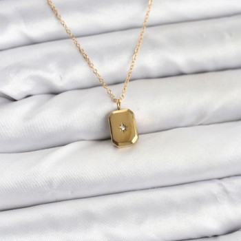 316L Çelik Zincir Gold Renk Minimal Kutup Yıldızı Model Kadın Kolye