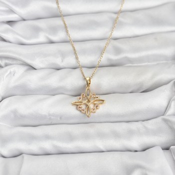 316L Çelik Zincir Gold Renk Sonsuzluk Model Zirkon Taşlı Kadın Kolye