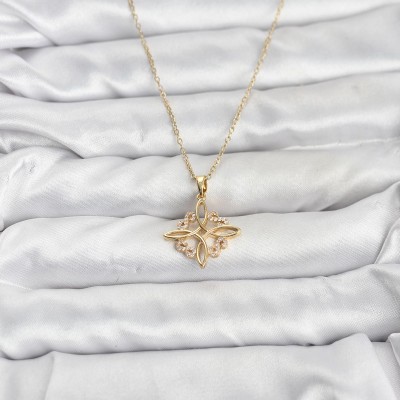 316L Çelik Zincir Gold Renk Sonsuzluk Model Zirkon Taşlı Kadın Kolye