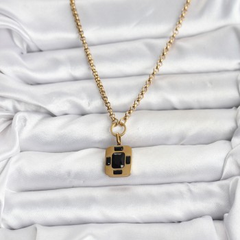 316L Çelik Zincir Gold Renk Vintage Model Kadın Kolye