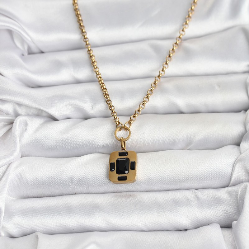 316L Çelik Zincir Gold Renk Vintage Model Kadın Kolye