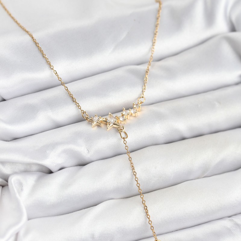316L Çelik Zincir Gold Renk Yıldız Model Y Kadın Kolye