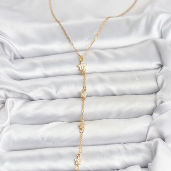 316L Çelik Zincir Gold Renkli Yıldız Model Kadın Y Kolye