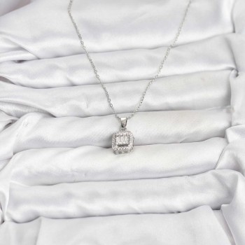 316L Çelik Zincir Gümüş Renk Baget Model Kadın Kolye