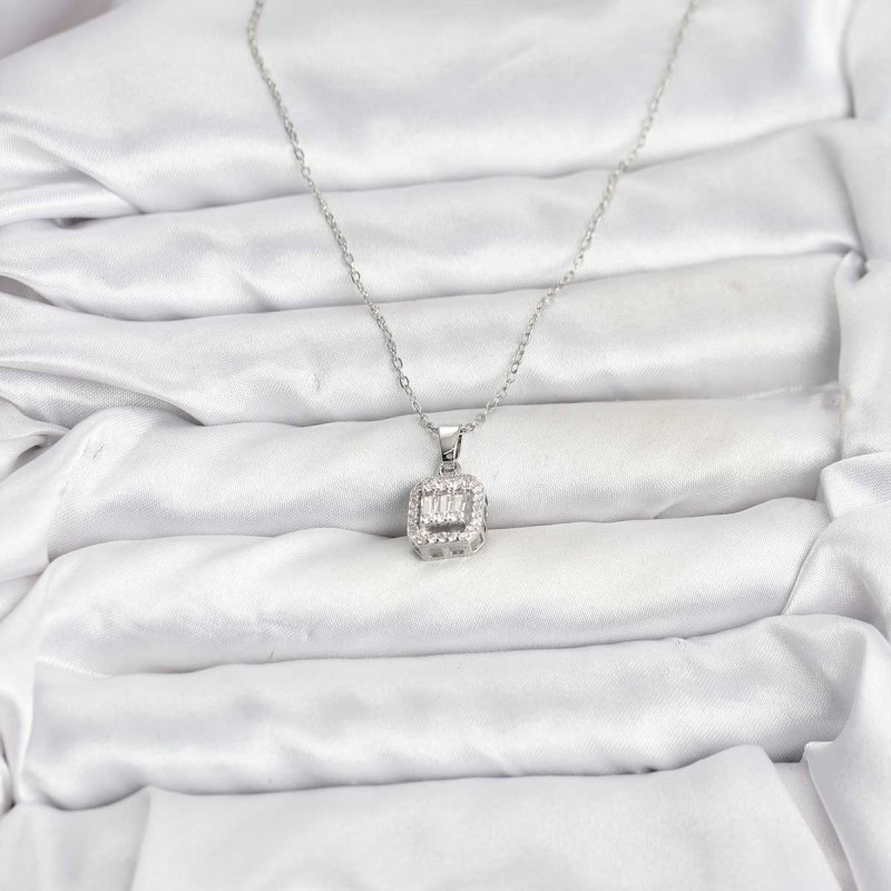 316L Çelik Zincir Gümüş Renk Baget Model Kadın Kolye